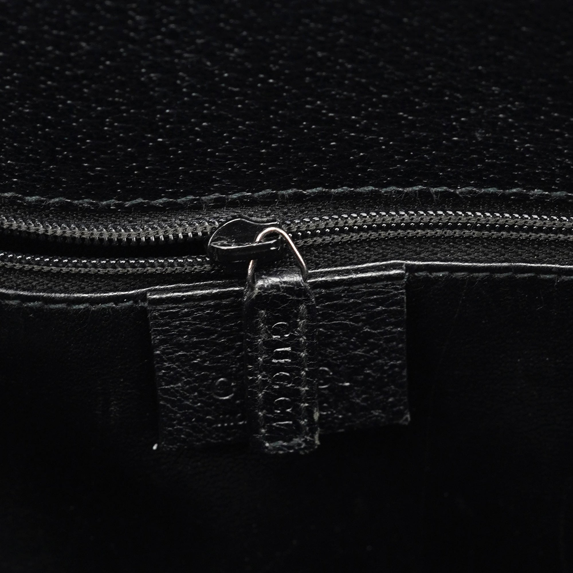 002 1034 Black Leather Bamboo Tote Bag
