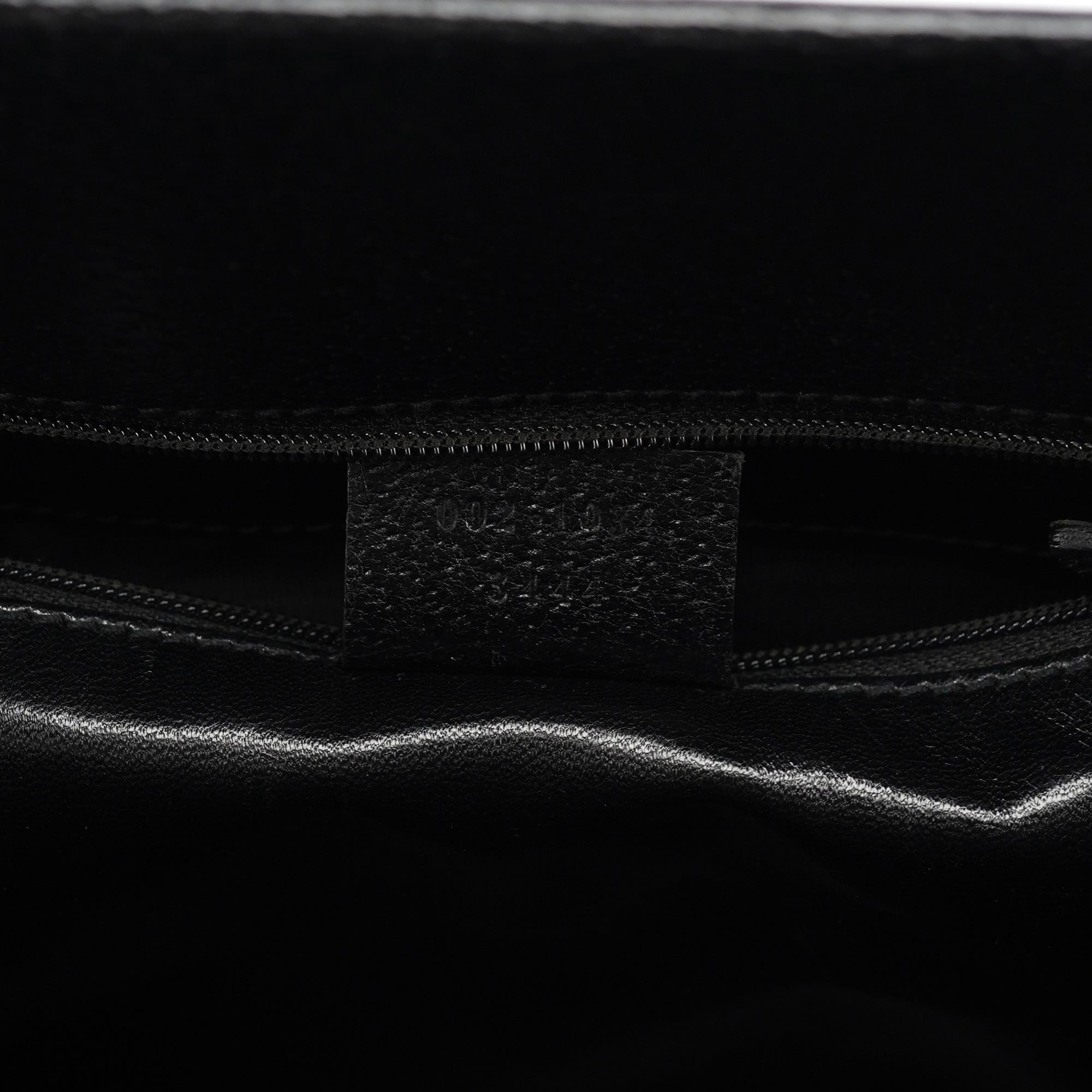 002 1034 Black Leather Bamboo Tote Bag