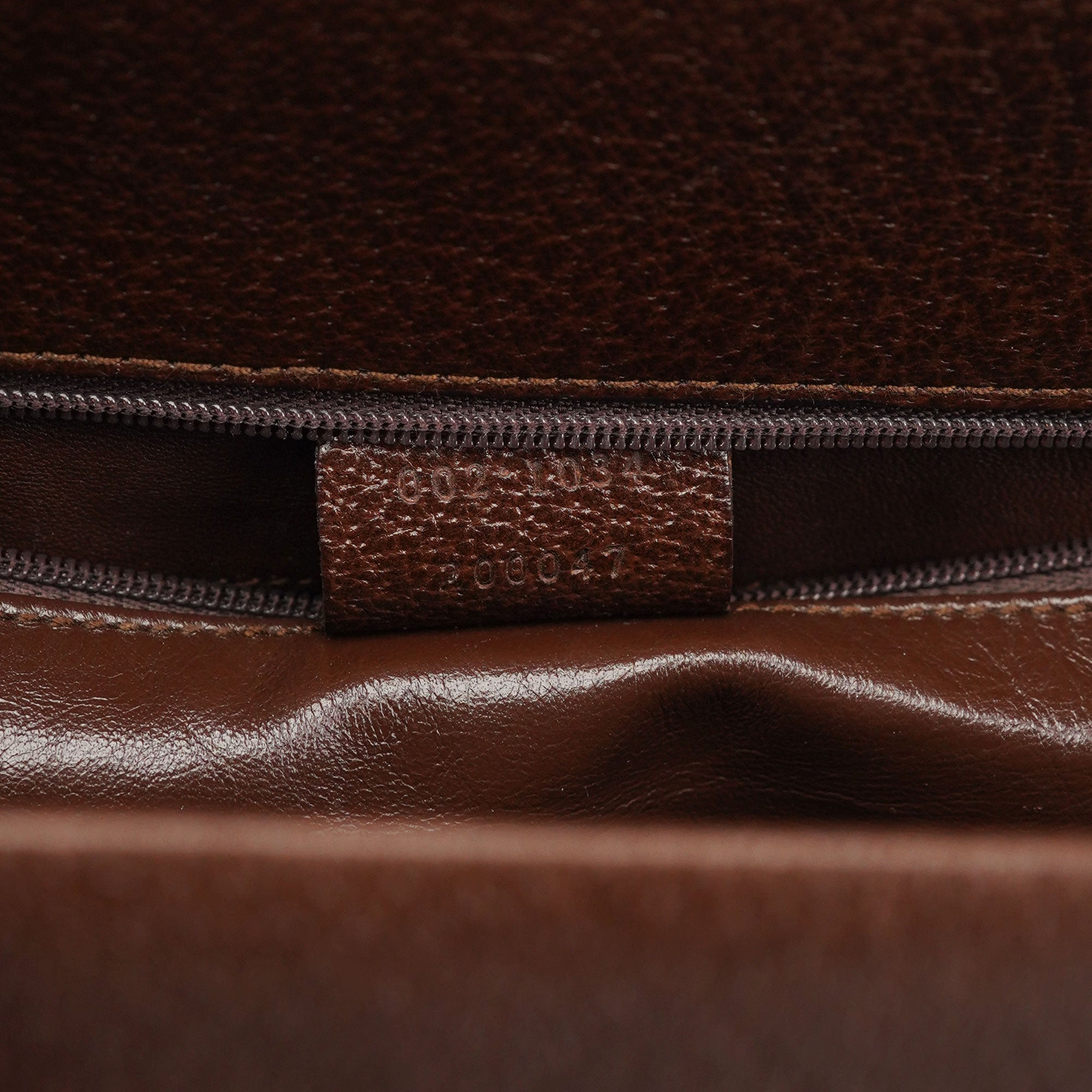 002 1034 Brown Leather Bamboo 2-Way Tote Bag