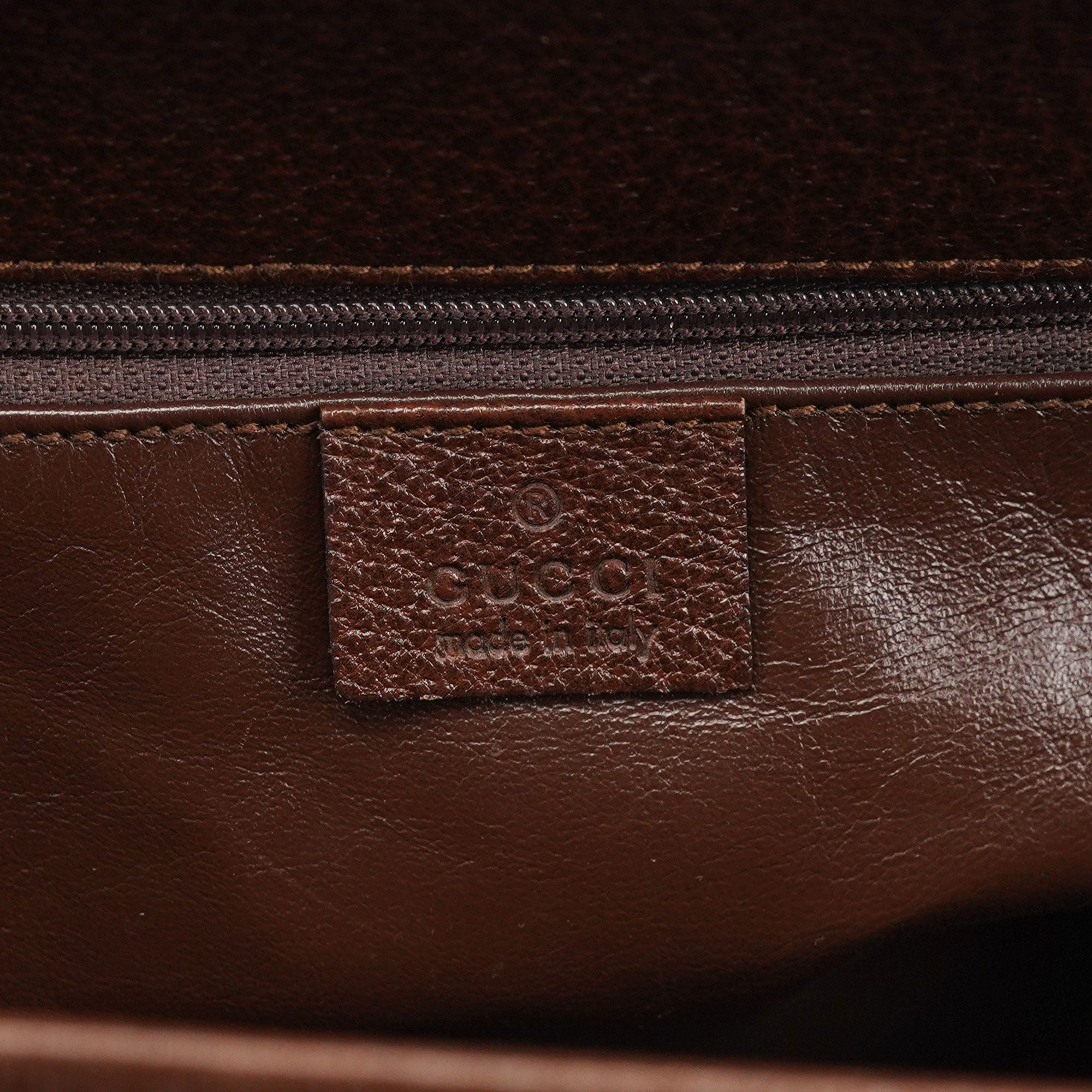 002 1034 Brown Leather Bamboo 2-Way Tote Bag