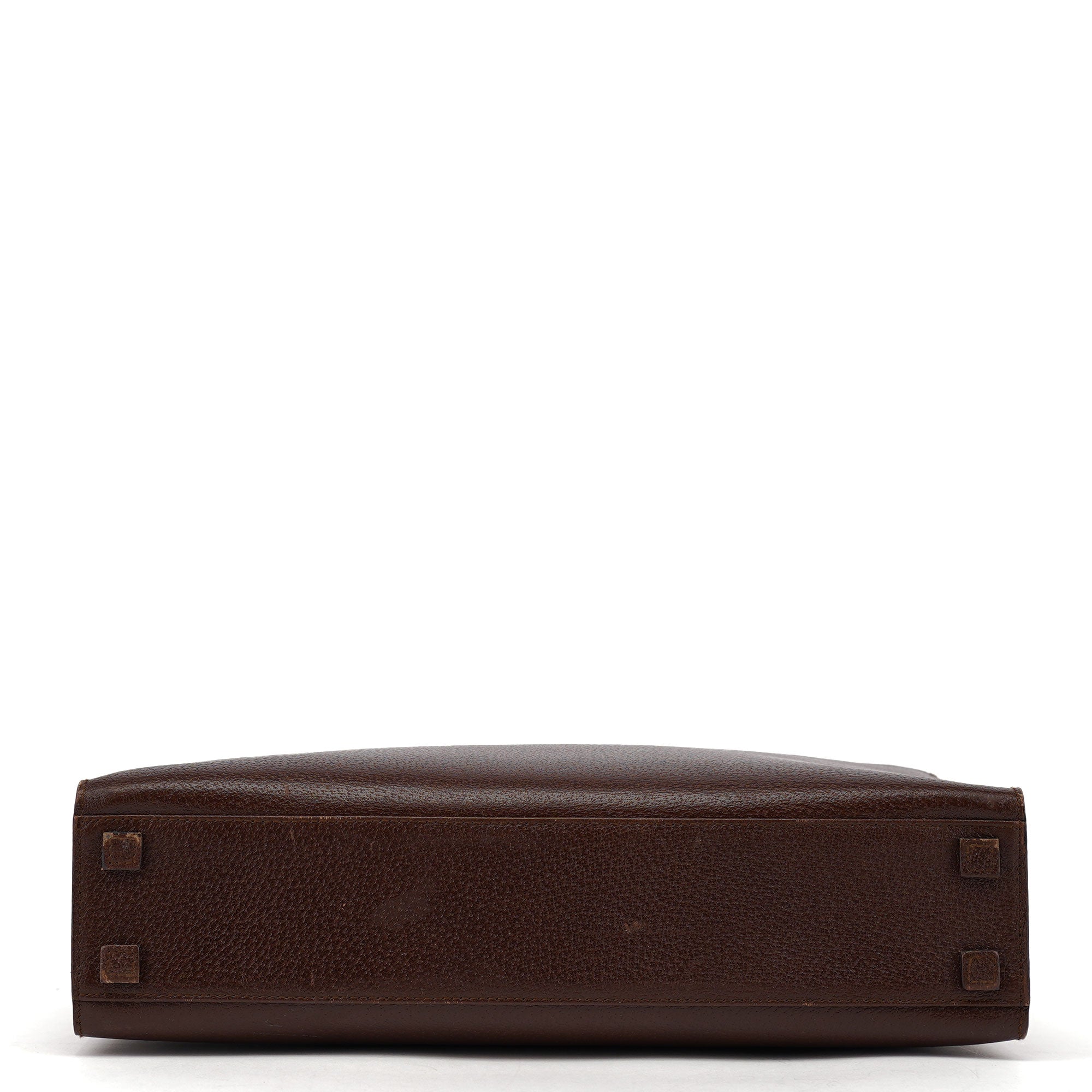 002 1034 Brown Leather Bamboo 2-Way Tote Bag