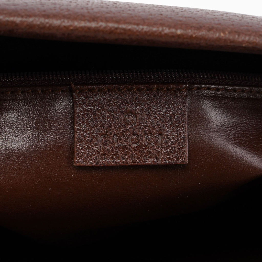 002 1035 Brown Leather Bamboo 2-Way Tote