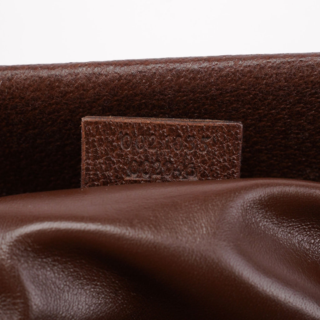 002 1035 Brown Leather Bamboo 2-Way Tote