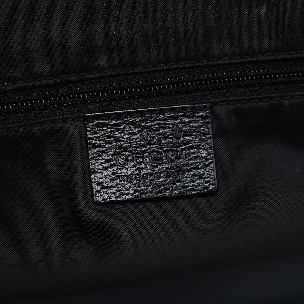 002 1045 Black Leather Dual Pocket Tote