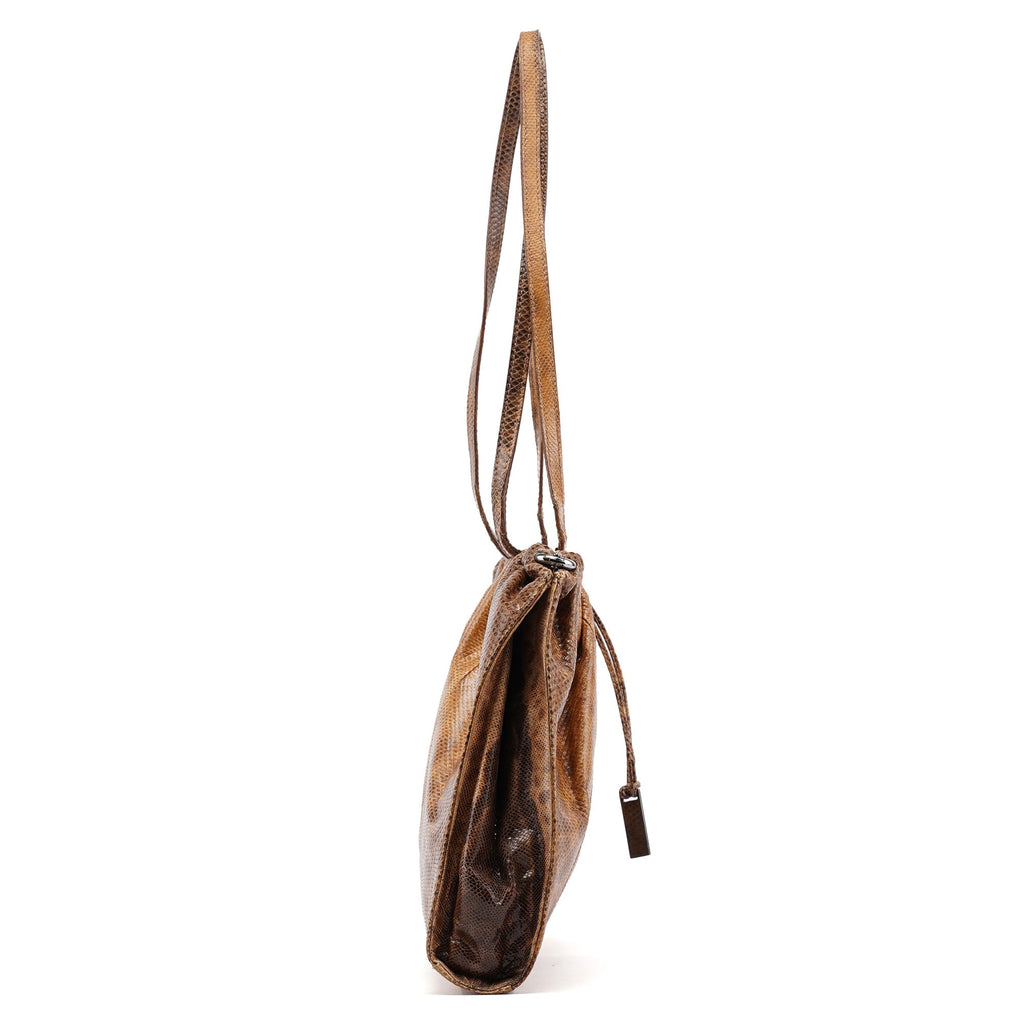 002 1054 Beige Lizard Embossed Clutch Tote Bag