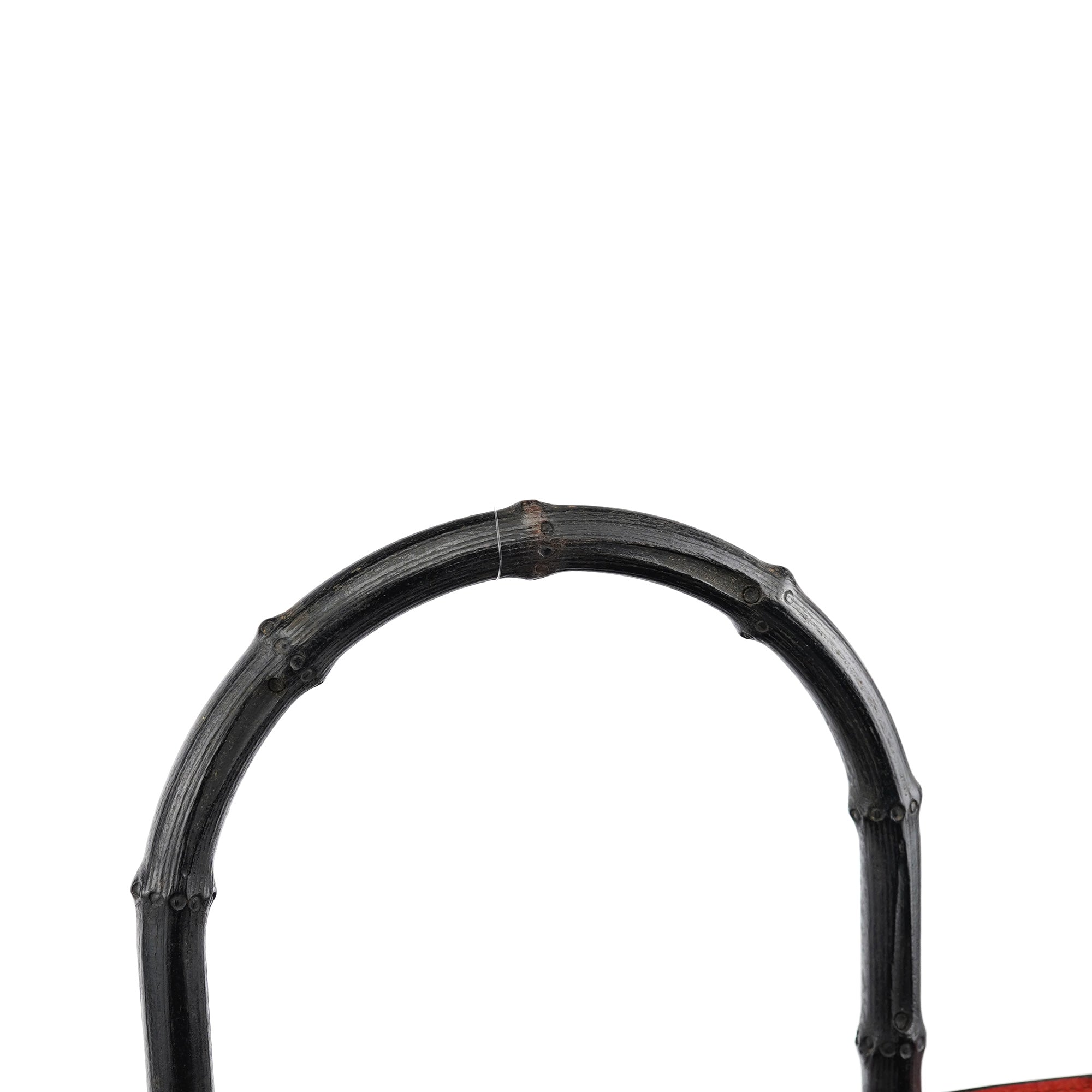 002 1059 Black Leather Bamboo Tote Bag