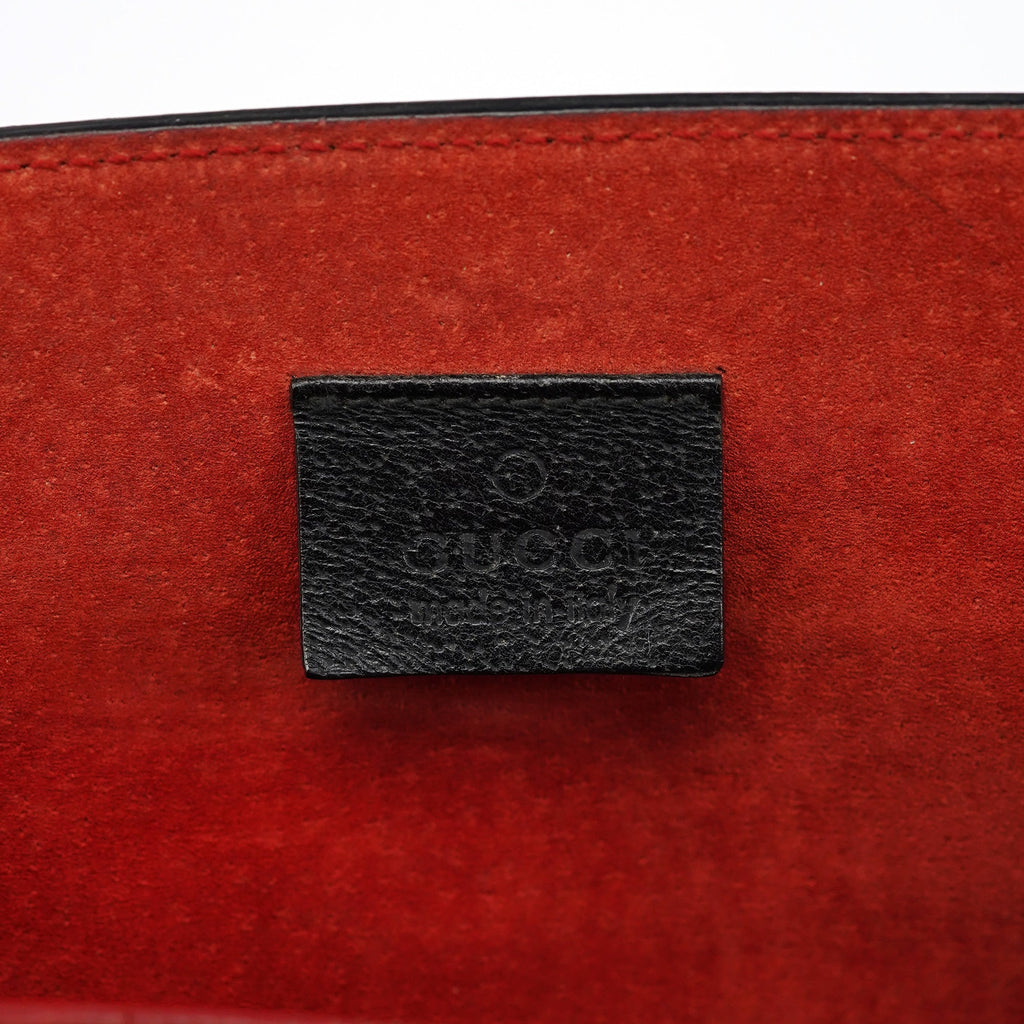 002 1059 Black Leather Bamboo Tote Bag