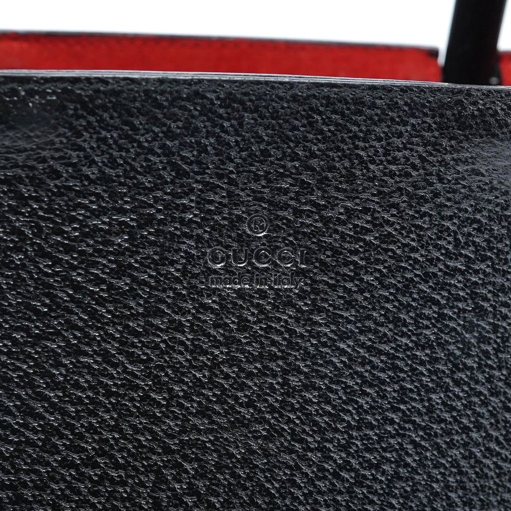 002 1060 Black Leather Bamboo Tote