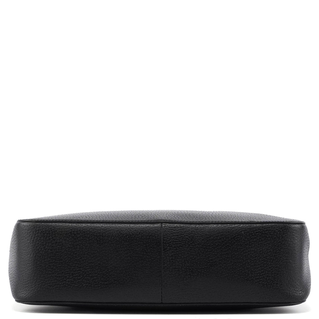 002 1060 Black Leather Bamboo Tote