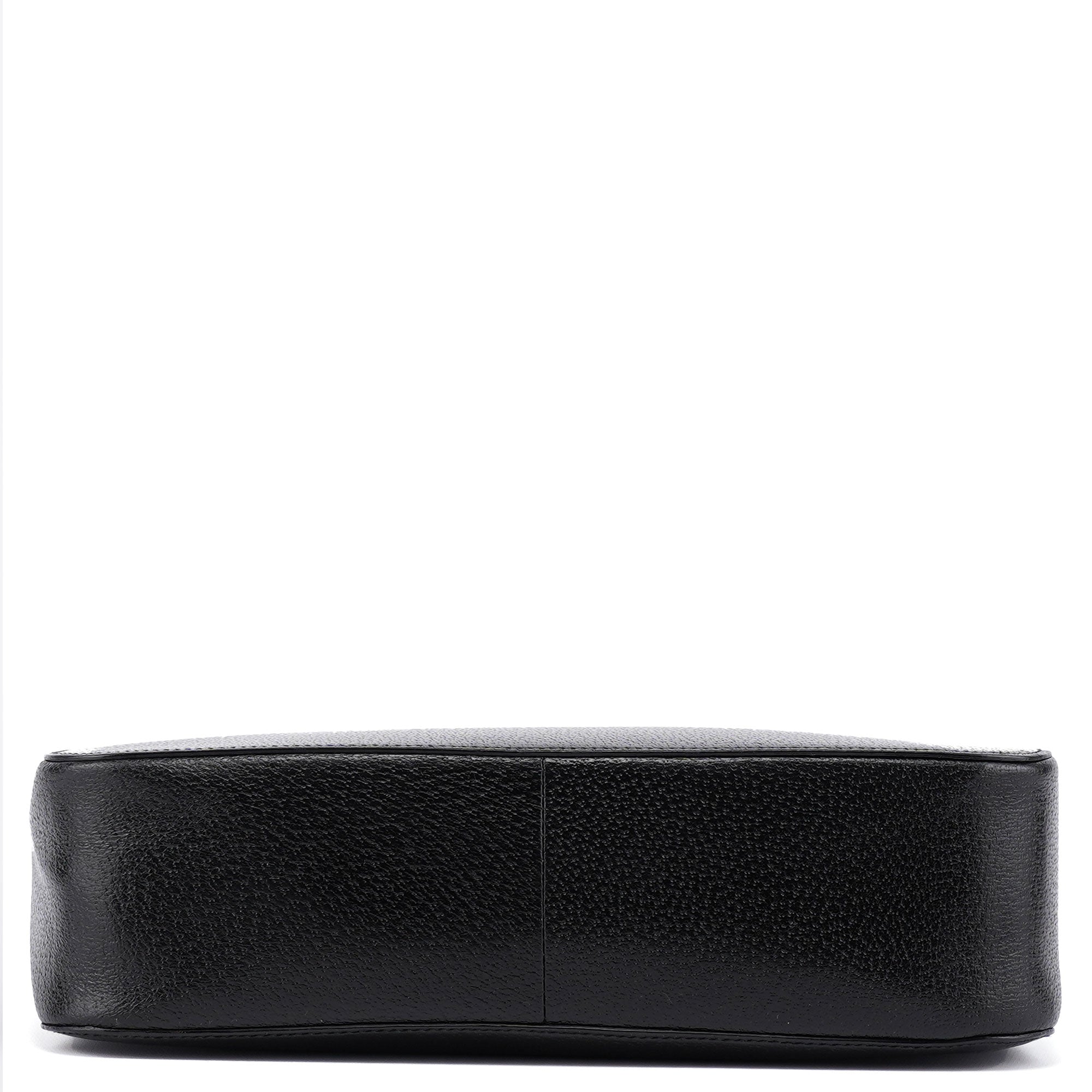 002 1060 Black Leather Bamboo Tote