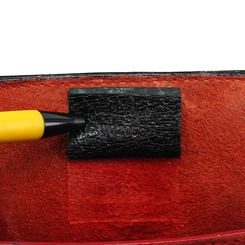 002 1060 Black Leather Bamboo Tote Bag