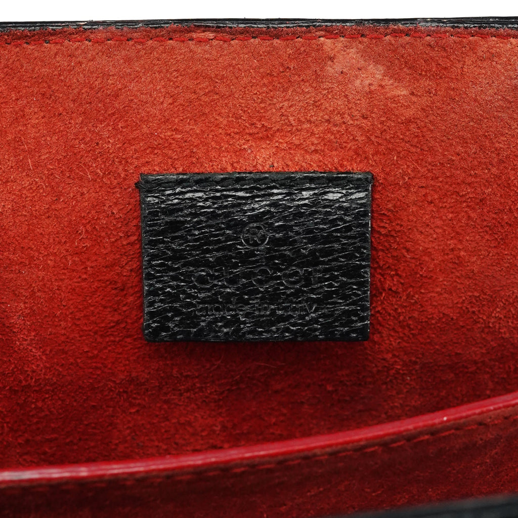 002 1060 Black Leather Bamboo Tote Bag