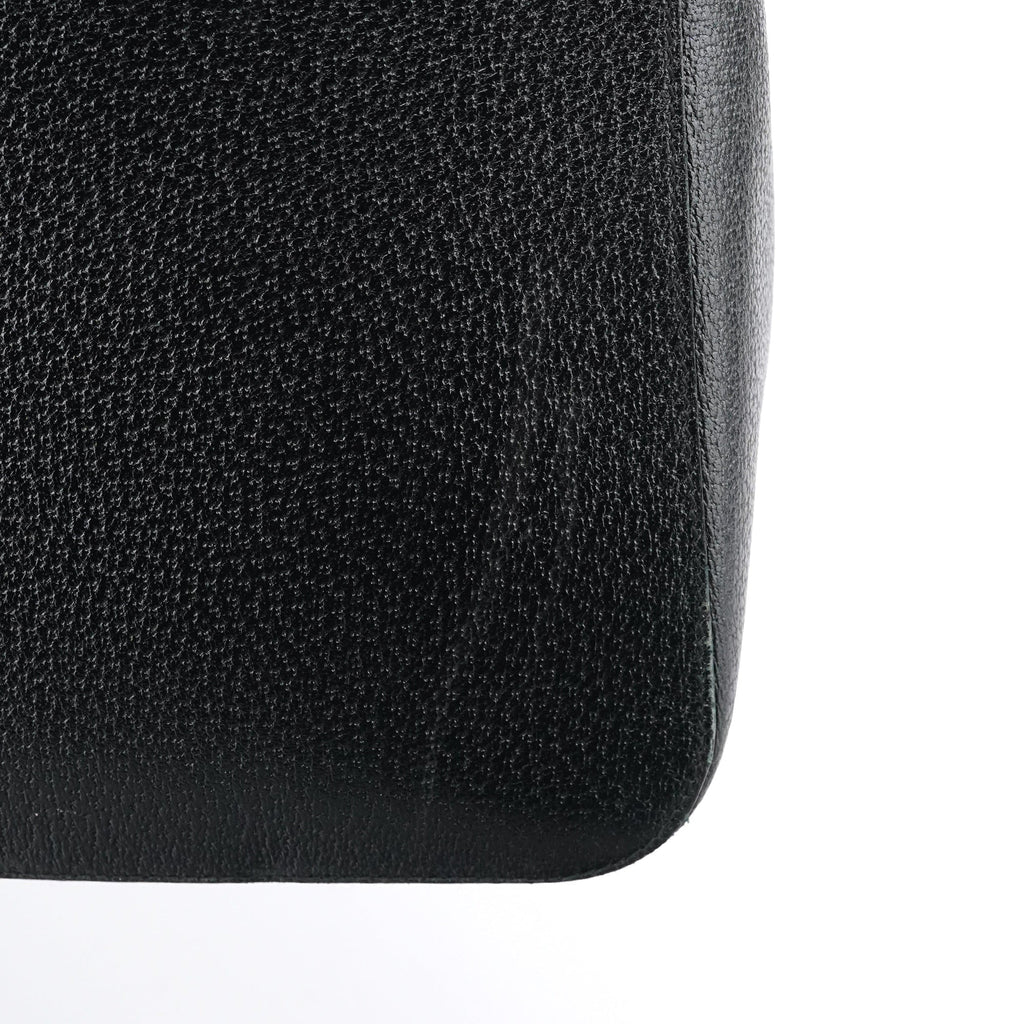 002 1060 Black Leather Bamboo Tote Bag
