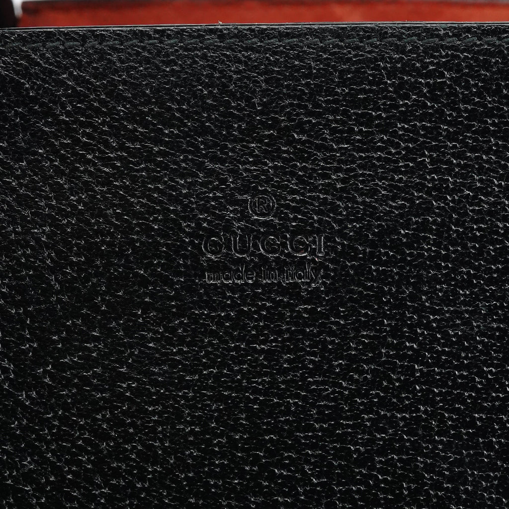 002 1060 Black Leather Bamboo Tote Bag