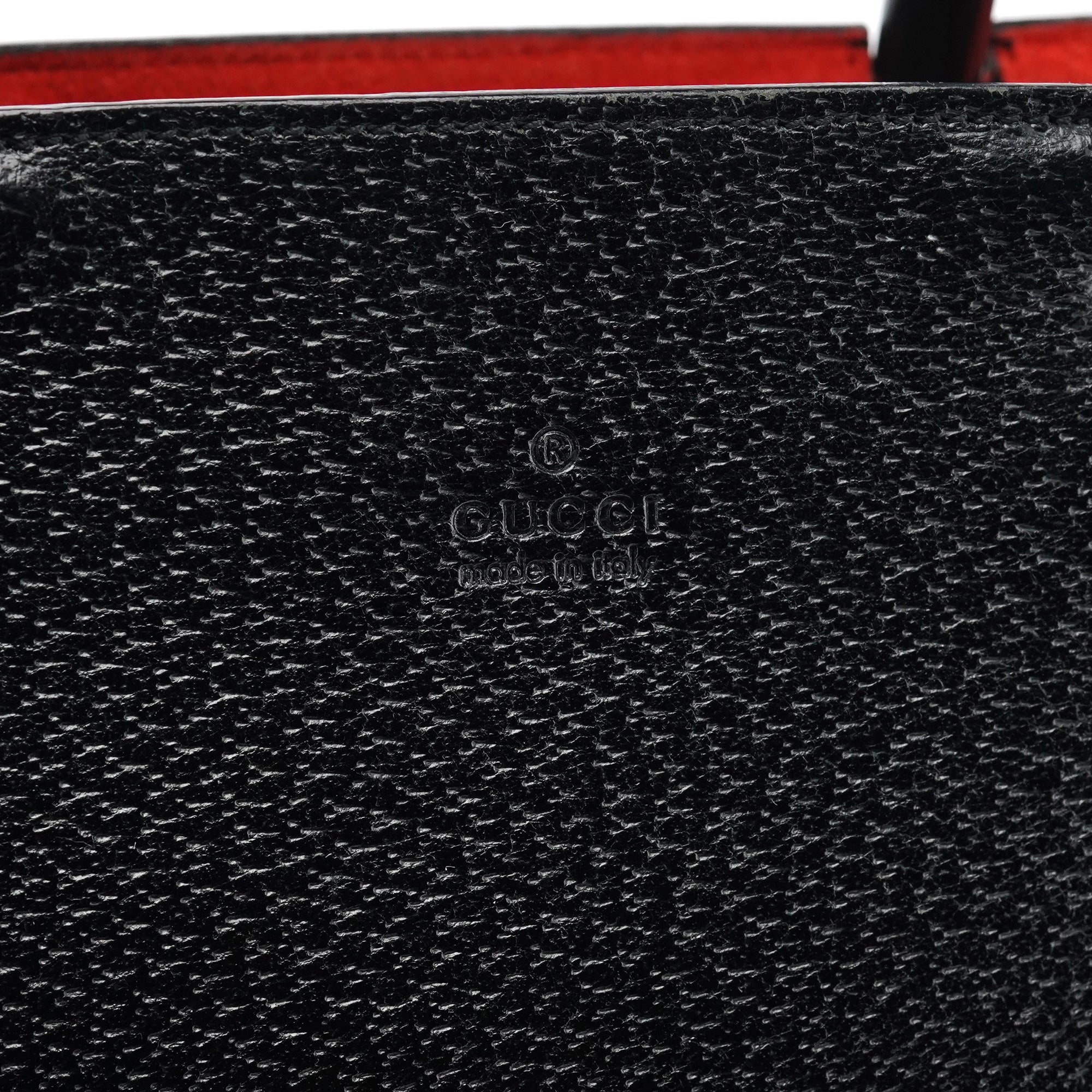 002 1060 Black Leather Bamboo Tote Bag