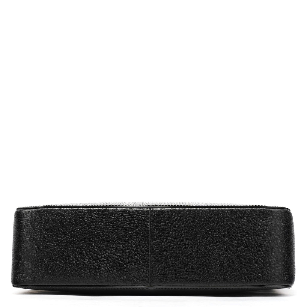 002 1060 Black Leather Bamboo Tote Bag