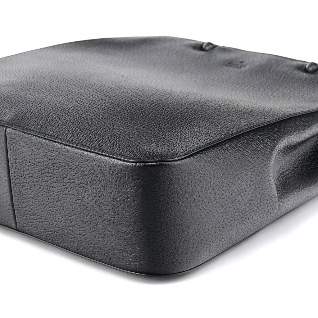 002 1060 Black Leather Bamboo Tote Bag
