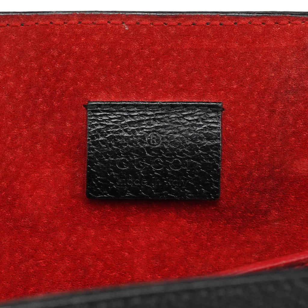 002 1060 Black Leather Bamboo Tote Bag