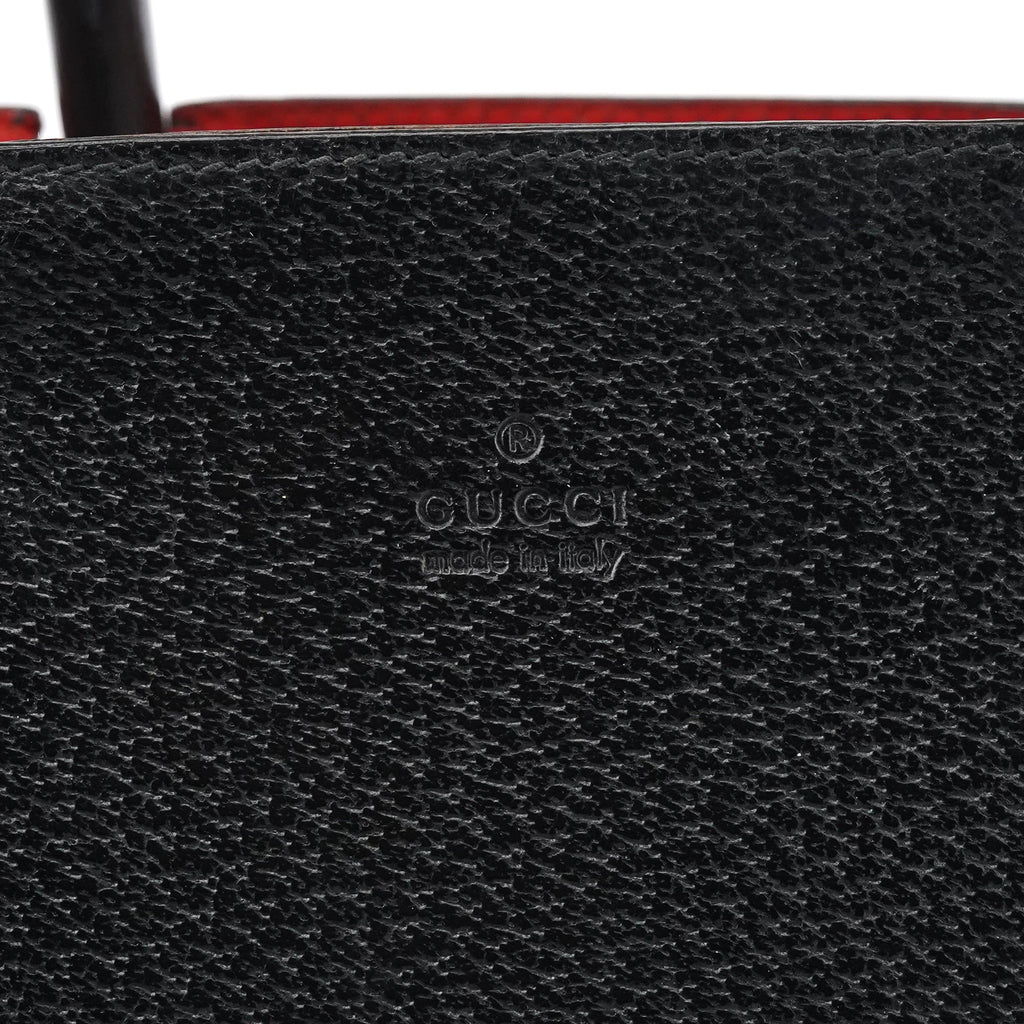 002 1060 Black Leather Bamboo Tote Bag