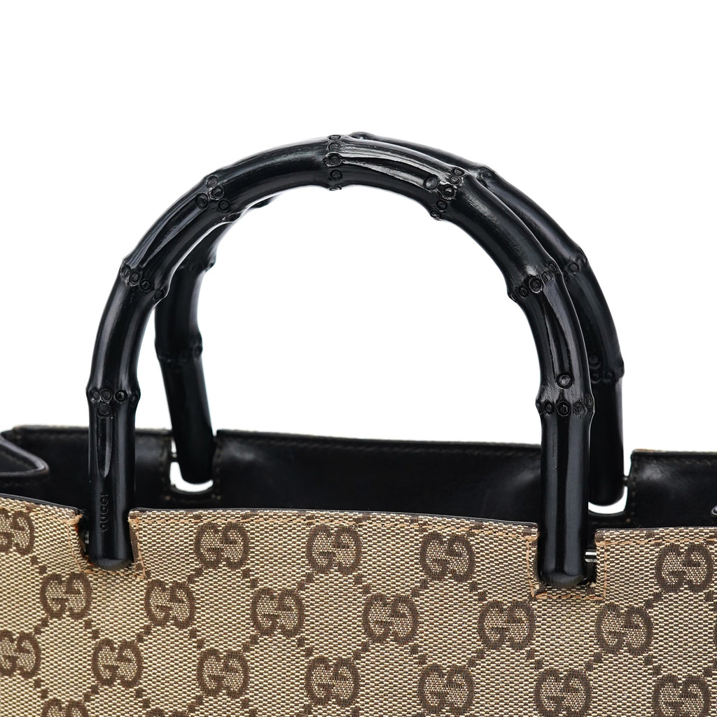 002 1061 Beige GG Bamboo Tote Bag