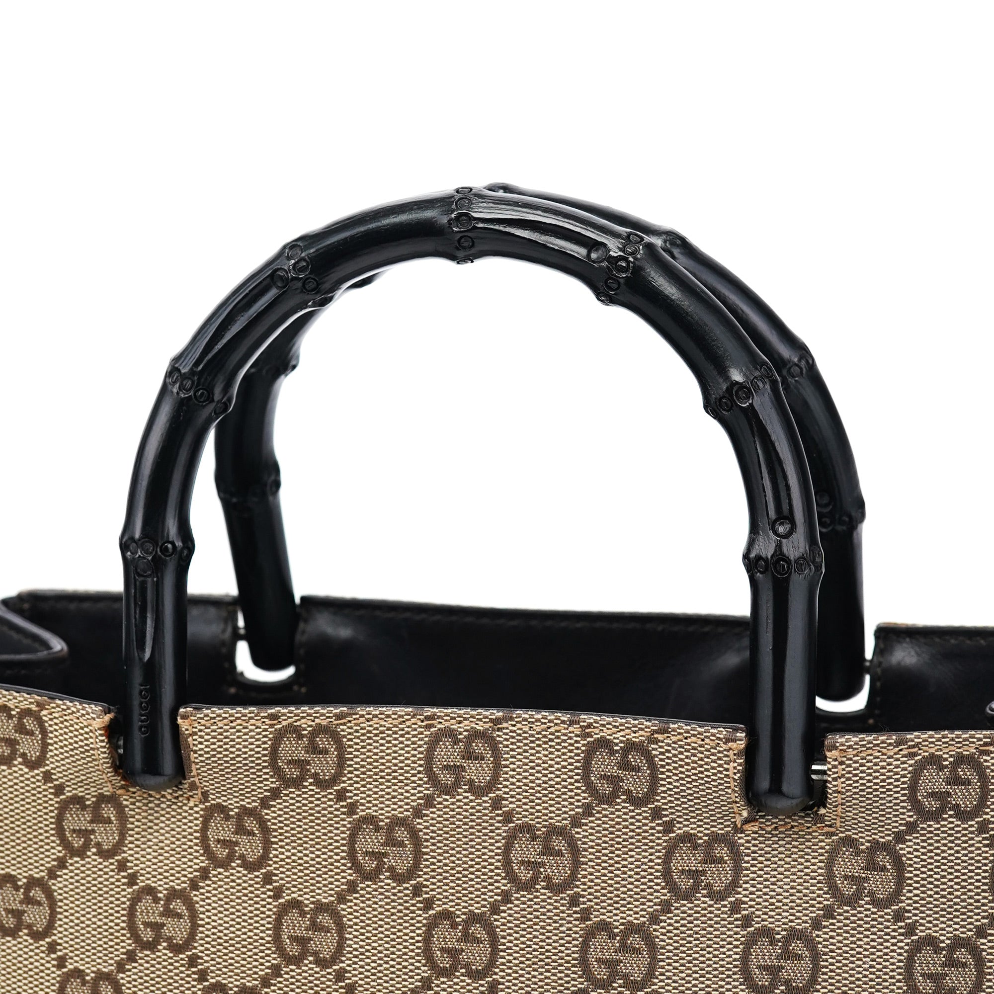 002 1061 Beige GG Bamboo Tote Bag