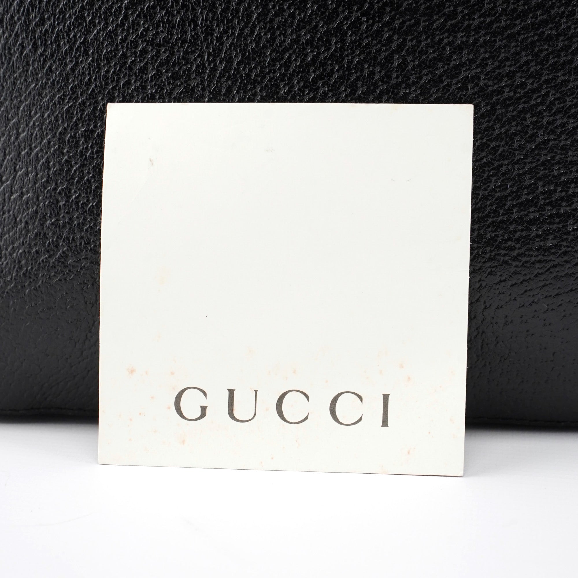 002 1061 Black Leather Bamboo Tote