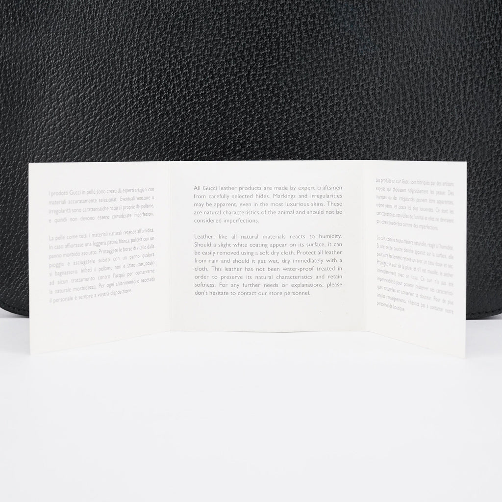 002 1061 Black Leather Bamboo Tote Bag