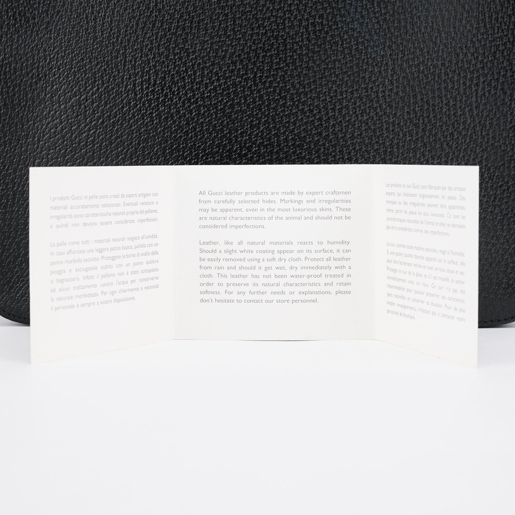 002 1061 Black Leather Bamboo Tote Bag