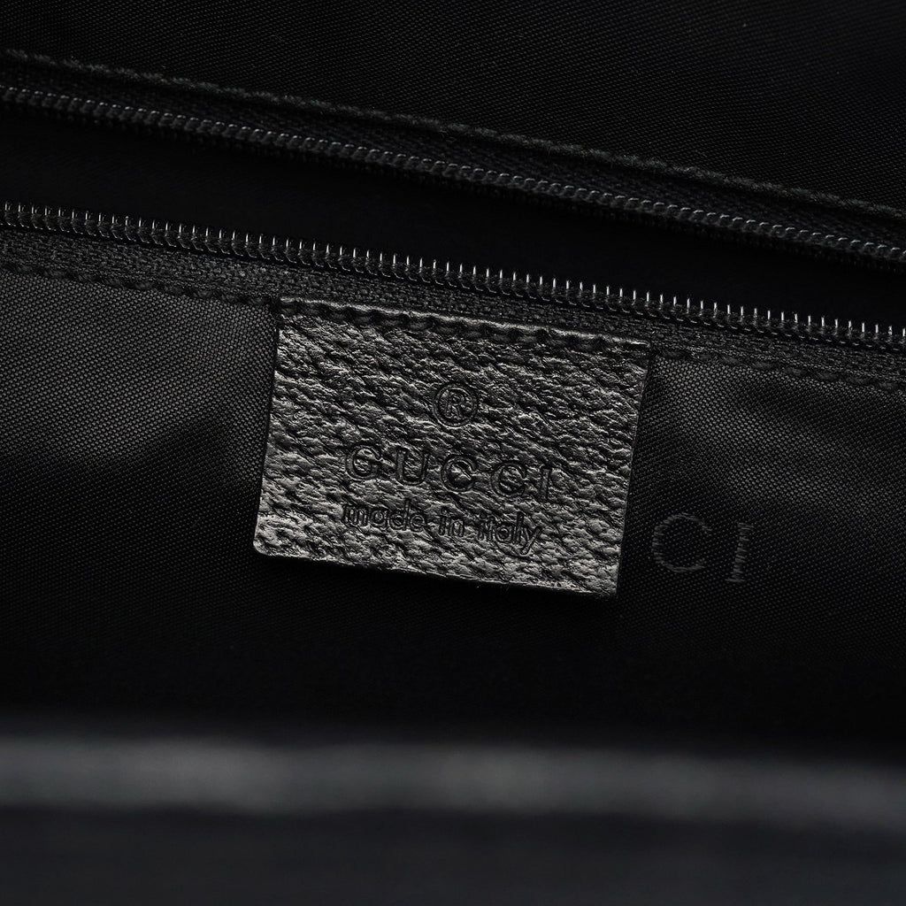 002 1064 Black Leather Jackie Tote