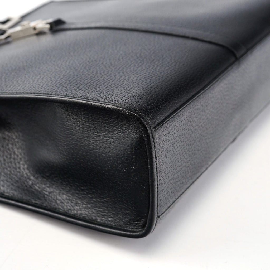 002 1064 Black Leather Jackie Tote