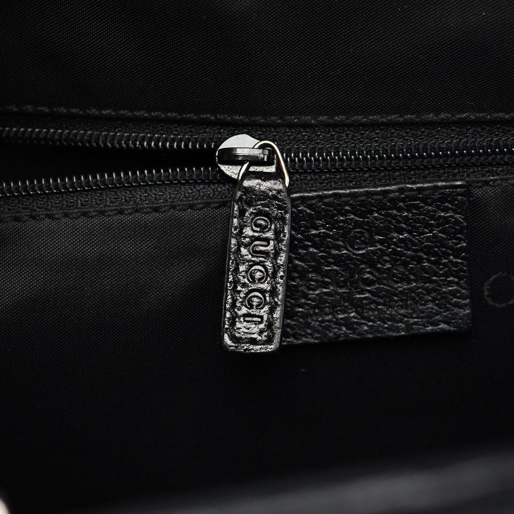 002 1064 Black Leather Jackie Tote