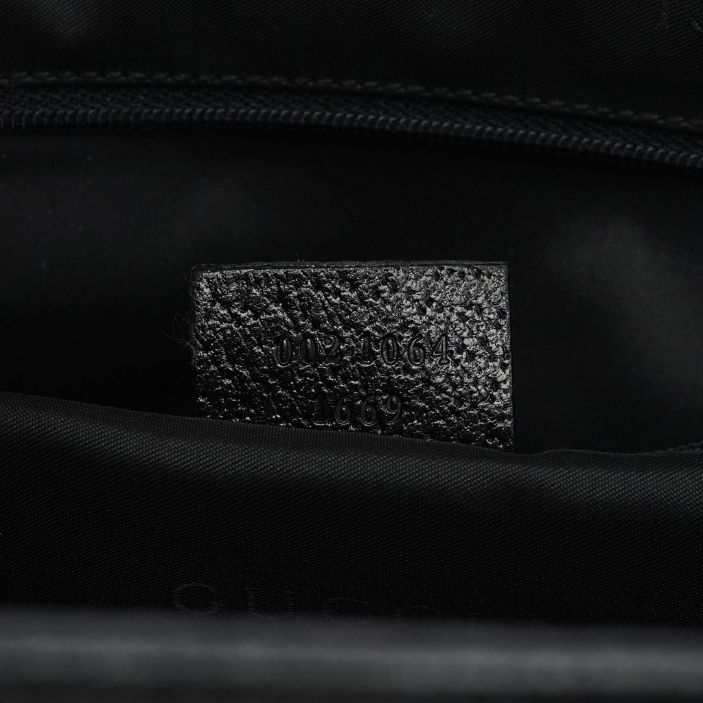 002 1064 Black Leather Jackie Tote Bag