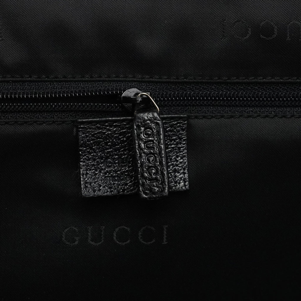 002 1064 Black Leather Jackie Tote Bag
