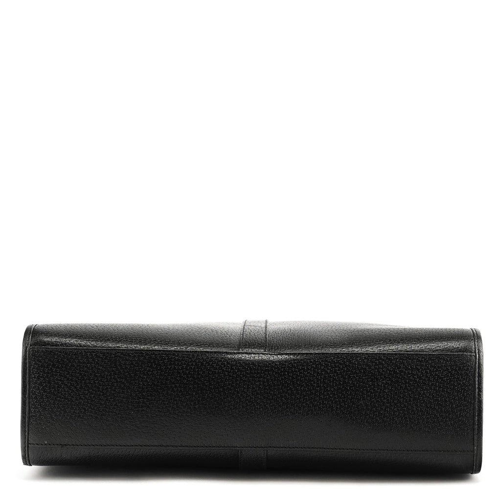 002 1064 Black Leather Jackie Tote Bag