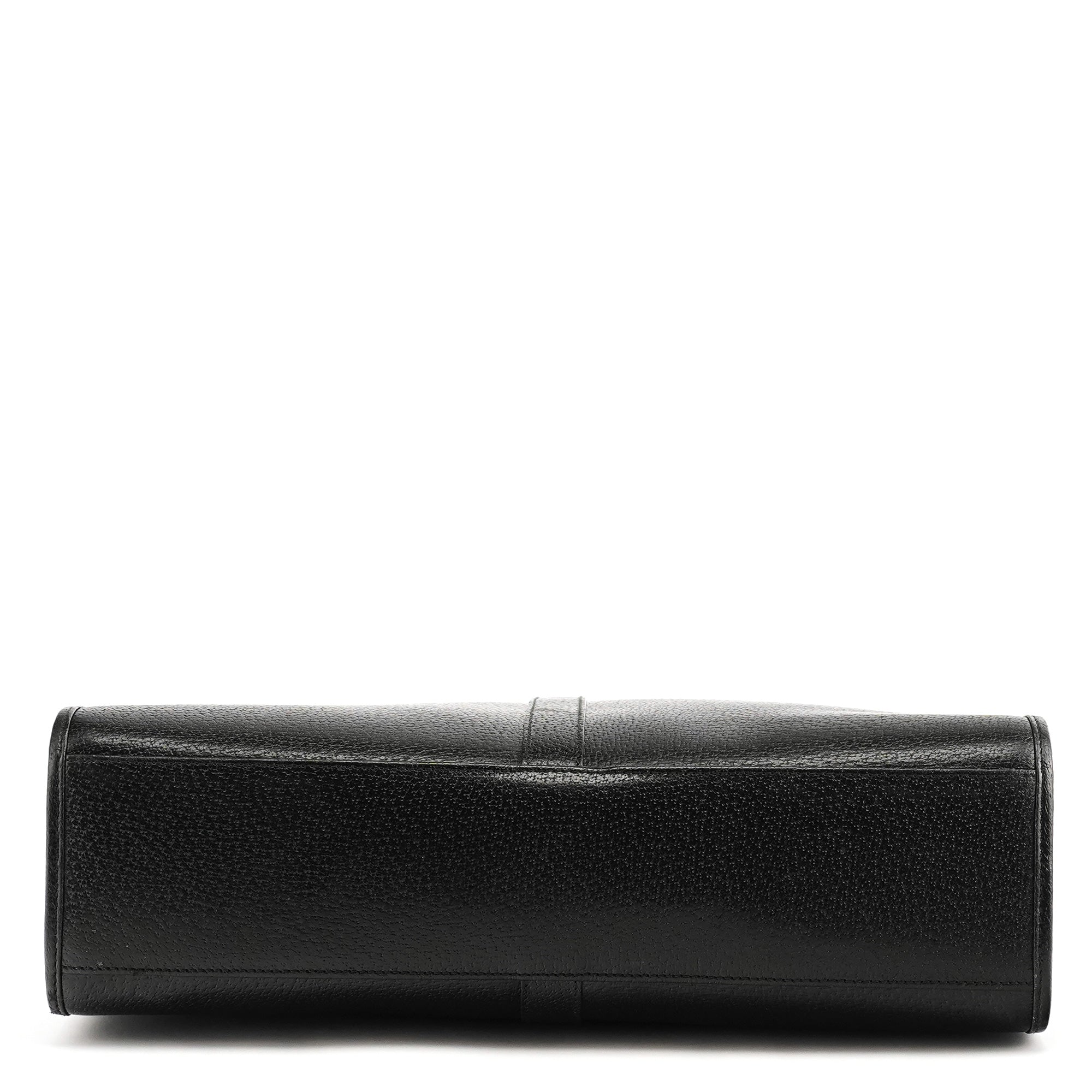 002 1064 Black Leather Jackie Tote Bag
