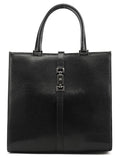 002 1064 Black Leather Jackie Tote Bag