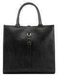 002 1064 Black Leather Jackie Tote Bag