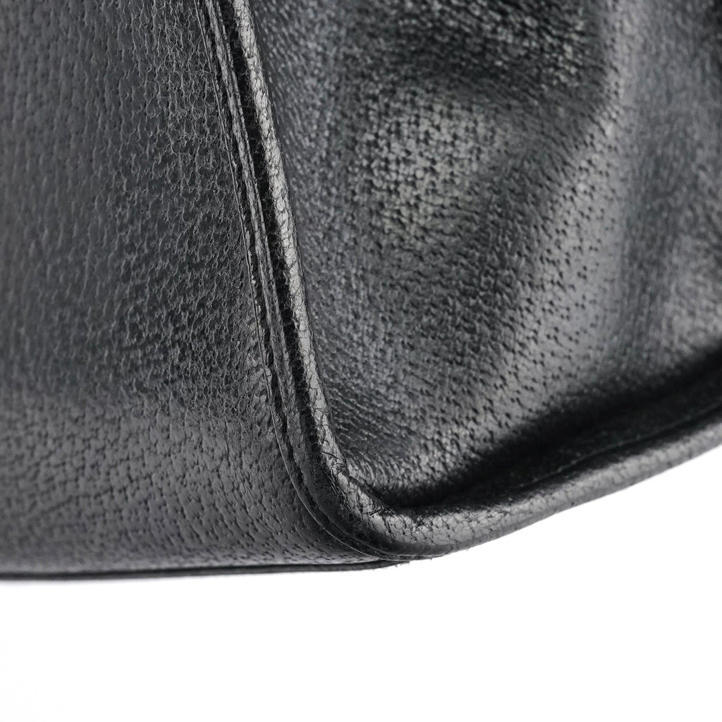 002 1064 Black Leather Jackie Tote Bag