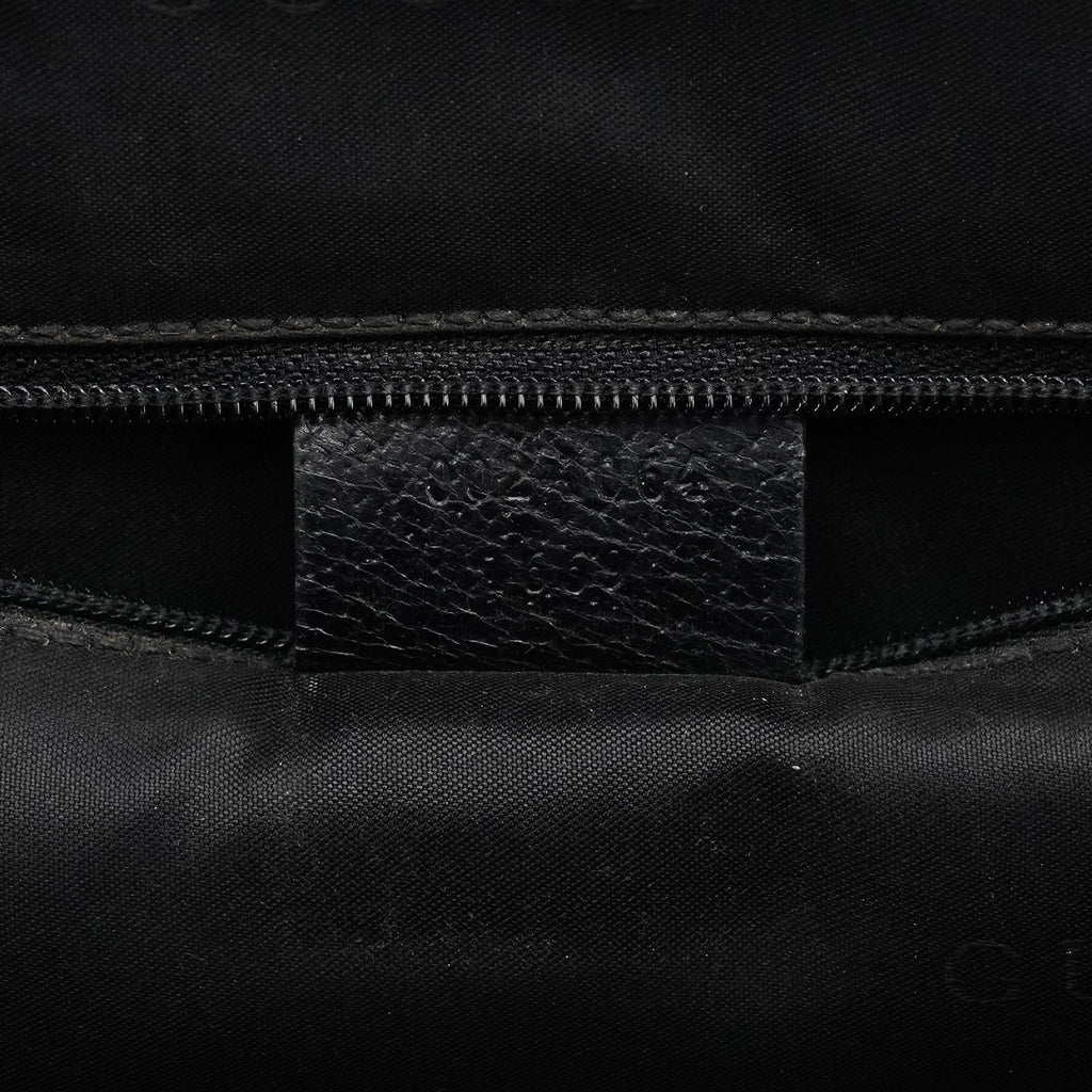 002 1064 Black Leather Jackie Tote Bag