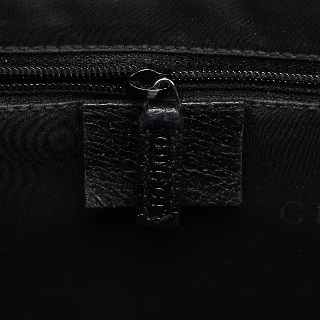 002 1064 Black Leather Jackie Tote Bag