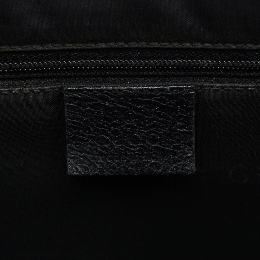 002 1064 Black Leather Jackie Tote Bag