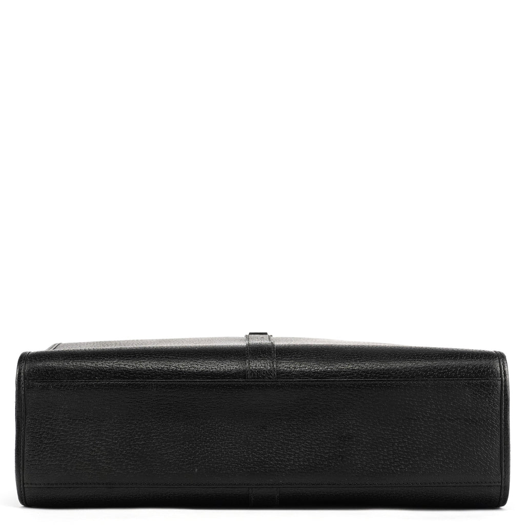 002 1064 Black Leather Jackie Tote Bag