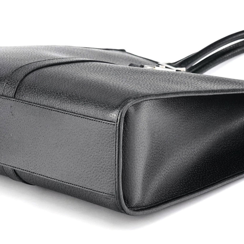 002 1064 Black Leather Jackie Tote Bag