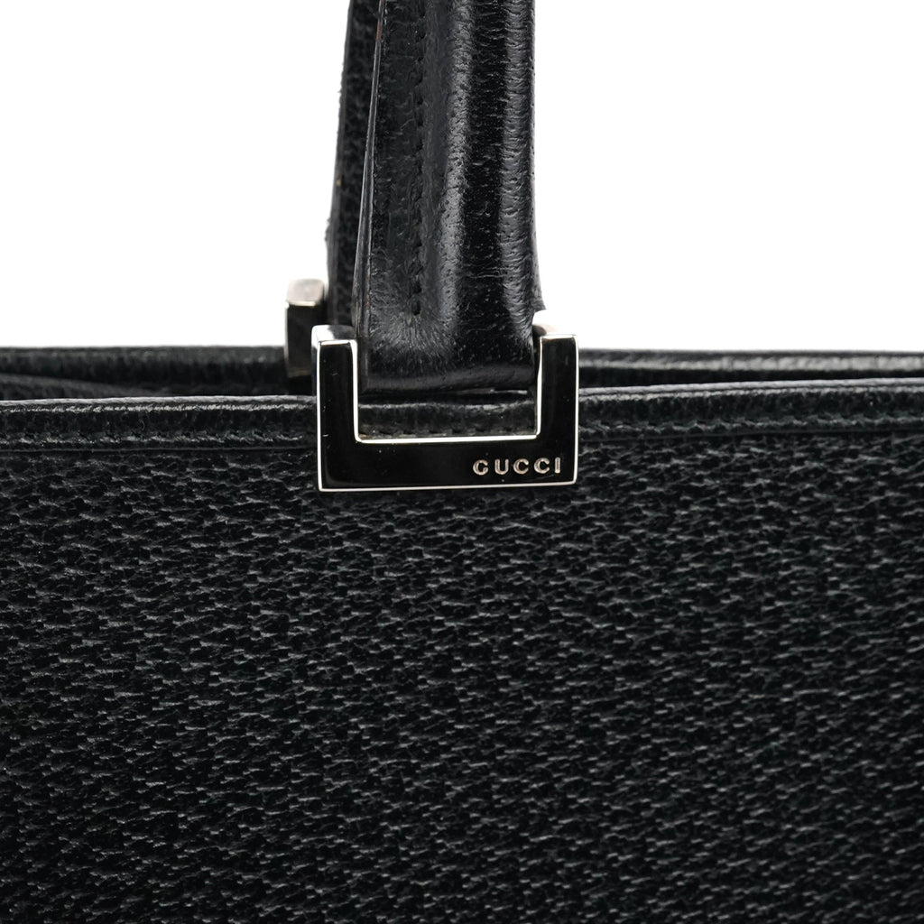 002 1064 Black Leather Jackie Tote Bag