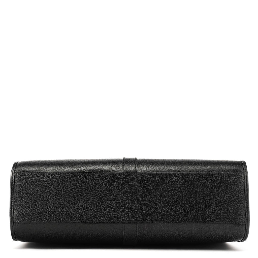 002 1064 Black Leather Jackie Tote Bag