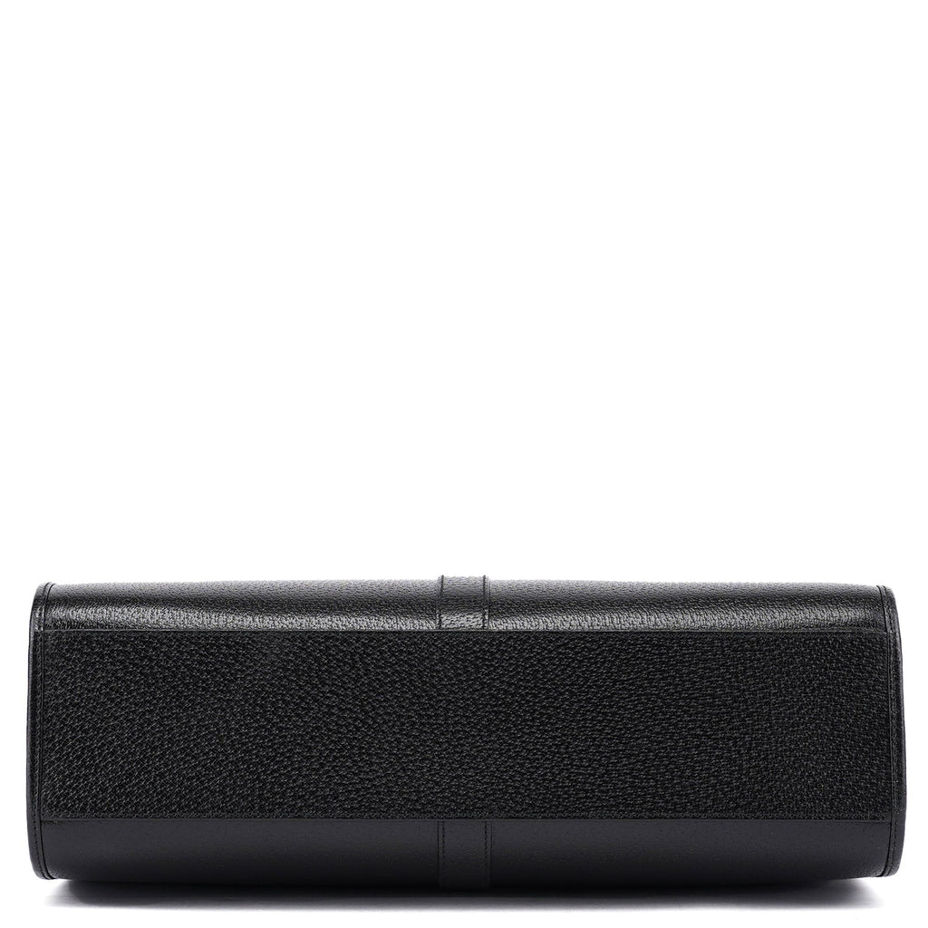 002 1064 Black Leather Jackie Tote Bag