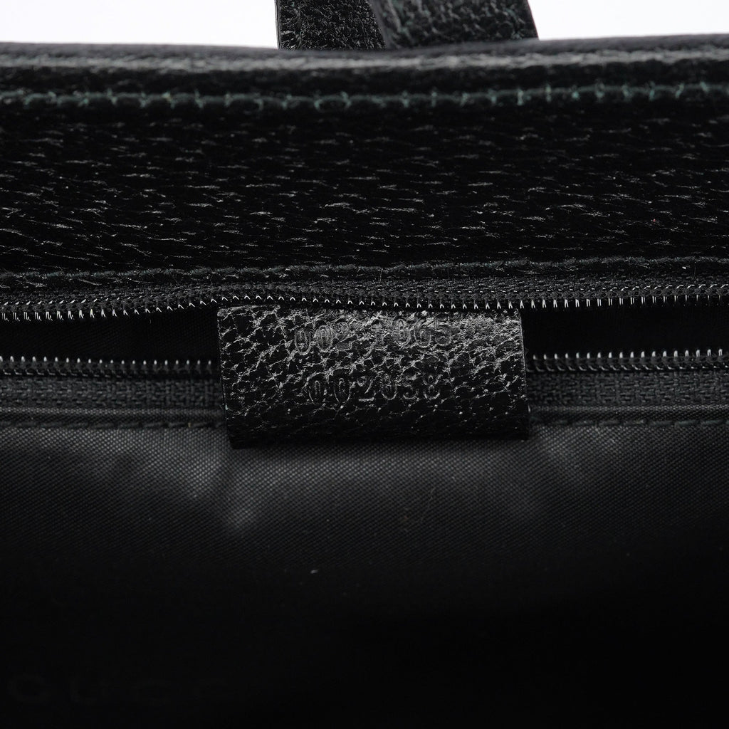002 1065 Black Leather Jackie Tote Bag