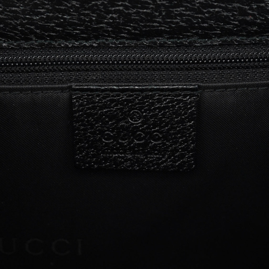 002 1065 Black Leather Jackie Tote Bag