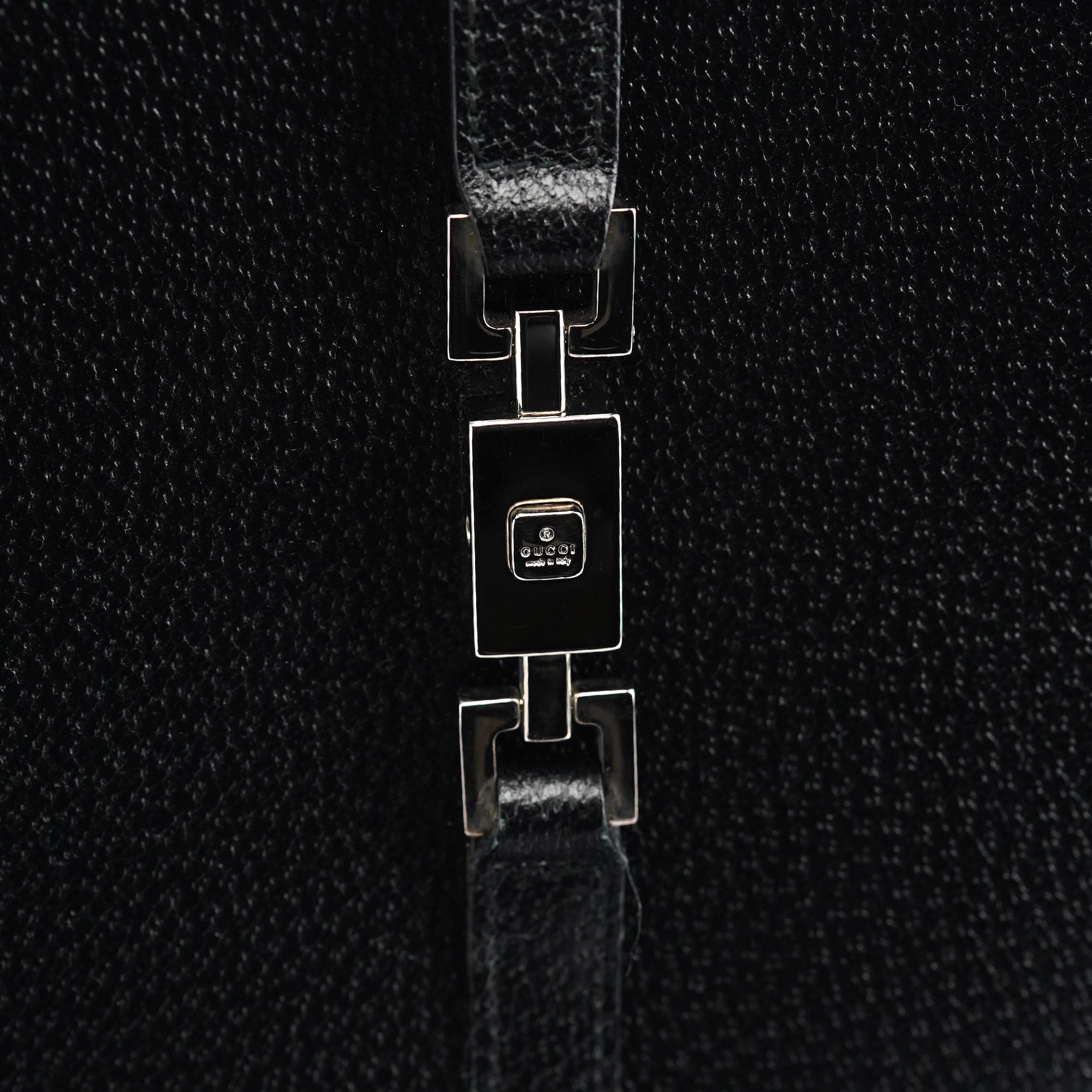 002 1065 Black Leather Jackie Tote Bag