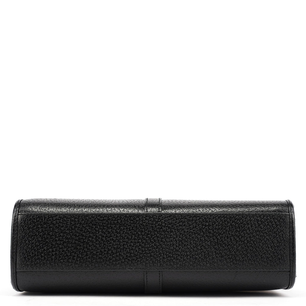 002 1065 Black Leather Jackie Tote Bag